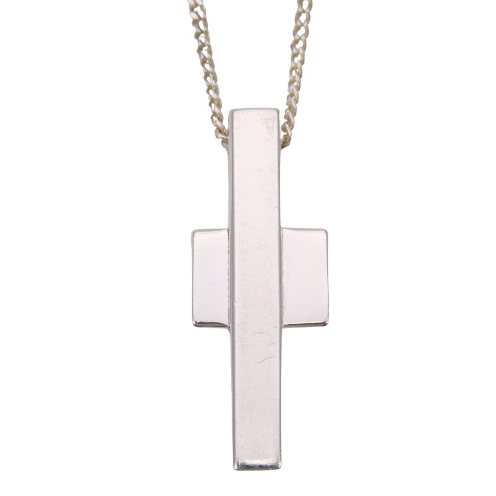 Gucci Cross Necklace, SV925 Silver, Women's